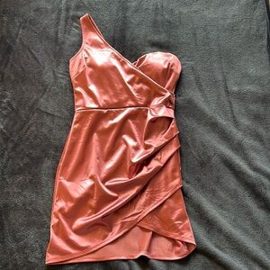 VNTG Rose Satin Cocktail Dress